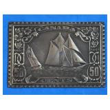 999 SILVER Schooner Bluenose Stamp