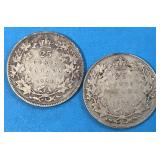 1934 & 1935 25 Cents Silver Canada