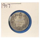 1907 25 Cents Silver Canada