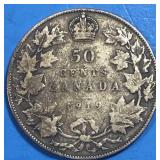 1919 50 Cents Silver Canada