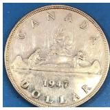 1947 Pointed 7 Silver Dollar