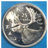 1968 25 Cents SILVER