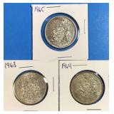 1963-64-65 Silver Half Dollars