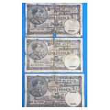 3x 1930ï¿½s Belgium Banknotes