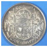 1954 50 Cents Silver Canada