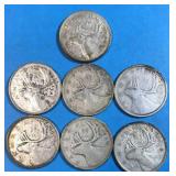 7x Silver 25 Cents Canada (Group 1)