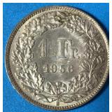 1956 1 Franc Silver - Switzerland