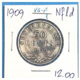 1909 50 Cents Silver Newfoundland