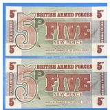Lot of 2 British Armed Forces Vouchers