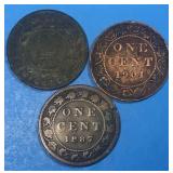 3 Large Cents 1887-1901-1894 NFLD
