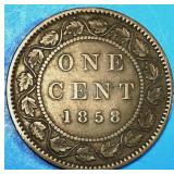 1858 Large Cent Canada  KEY DATE