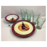 Coca-Cola: 4 Plates - 4 Bowls & 4 Glasses