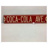 Vntg.Coca-Cola Ave. Metal Sign 30' x 6'