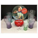 Coca-Cola: Gibson Plate-Glasses-Metal Tin w/Lid