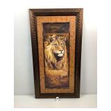 Framed Wall Art (Lion) in Beautiful Wood Frame