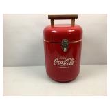 Coca-Cola Barrel-Style Portable Metal Cooler