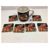 Large Coca-Cola Santa Ceramic Mug & Coasters