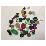 Assorted Vintage Glass Cabochons, Beads & Cameos