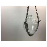 Vntg Glass Apothecaary Show Globe w/Holder & Chain