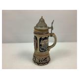 Ceramic Beer Stein/Pewter Lid-Musical(Switzerland)