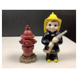 Ceramic Fireman (7' tall) & Resin Hydrant