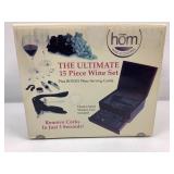 hom Wine Set-Serving Guide-Wooden Case w/Drawer
