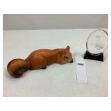 MCM Ceramic Squirrel Wall Hanger &Oval Resin/Stand