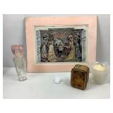 Coca-Cola Print-Lotion Bottle- Candle/Holder & Tin