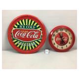 Coca-Cola: Clock (Works) Metal Sign (in Plastic)