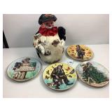 4 Emmett Kelly,Jr. Collector Plates & NASCAR clown