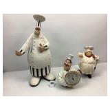 Decorative Italian Chef Figures - Clock works