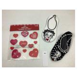 2 Pr. 'Betty Boop' Footies (1-NIP) & Window Clings