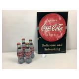 Coca-Cola: 1990 Metal Sign - 4  2008 Bottles