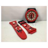 Vntg Coca-Cola Plastic Wall Clock 36' lg (3 pcs)