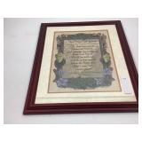 'Prayer of Jabez' Wood Frame w/Glass -Signed Davis