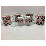 4 Coca-Cola Mugs & Salt & Pepper Shakers