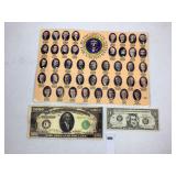 Presidents of US Plastic Placemat & Novelty Bills
