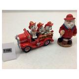 Dalmatians in Firetruck & Santa