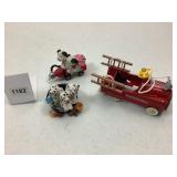 Kiddie Car Firetruck (4') & Dog Figure