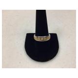 10k Gold Band/Stainless Steel Men's Diamond Ring