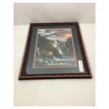 'Misty Falls' Signed James Lee - Ornate Wood Frame