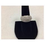 Sterling Silver 1ct Natural Diamond Ring-Sz 7.5