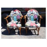 Funky Walnut Upholstered Chairs