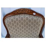 Walnut Carved Upholstered Occasional Chair