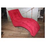 Red Velvet Slipper Chair
