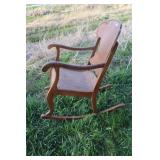 Shield Back Oak Rocking Chair / Vintage