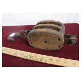 Wooden Double Ships Pulley