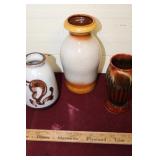 Mid Century  Glazed Pottery Vases