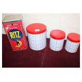 Vintage Cannister Set & Ritz Crackers Can