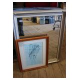 Paul Harpley Wildlife Art & Beveled Mirror